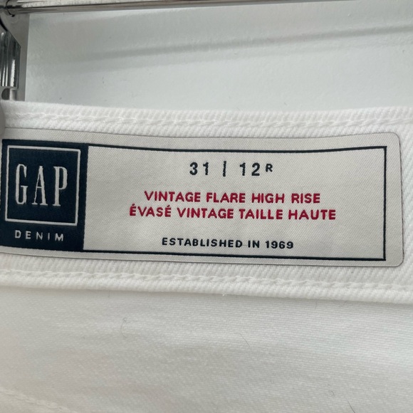 GAP Size 31 (12R) Vintage Flare High Rise Jeans - White - Picture 5 of 6